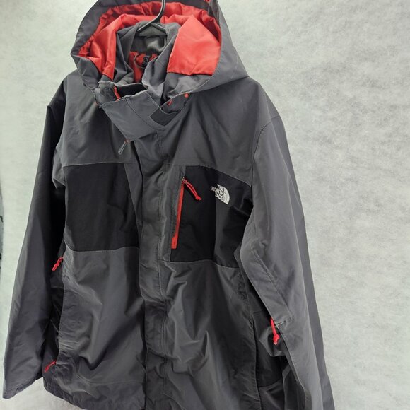 The North Face Men's Hyvent Black Gray Zip Up Hooded Jacket Coat XL SHELL ONLY - Picture 3 of 14